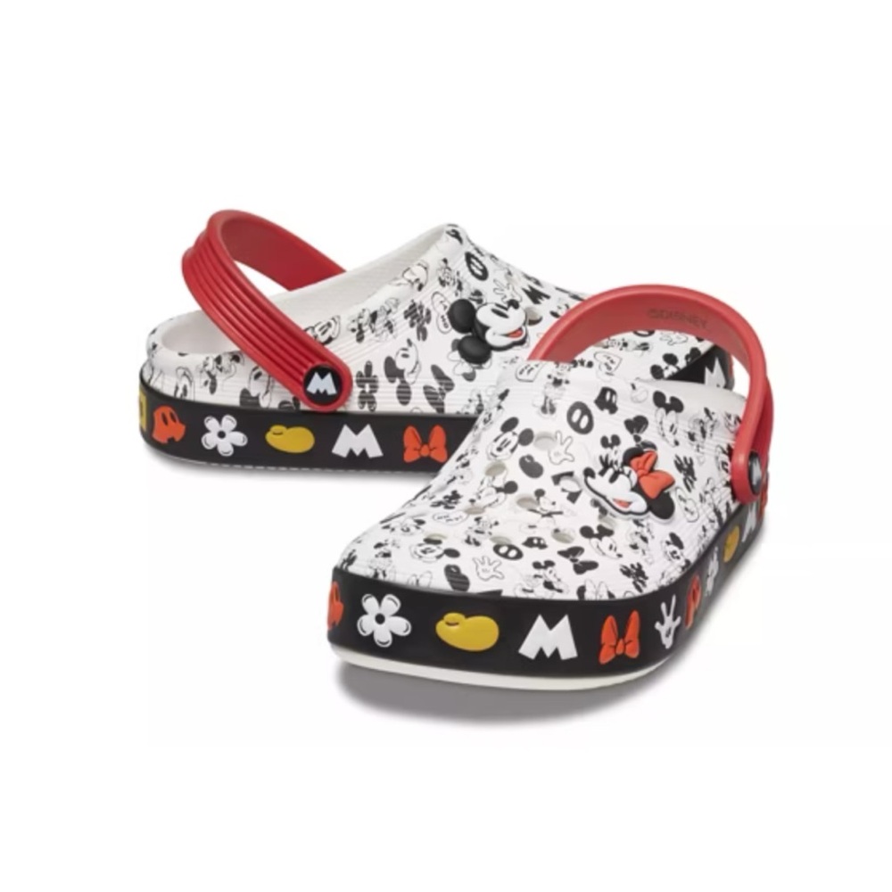 Crocs White Black & Red Mickey Mouse Off Court Clog Toddler 7
